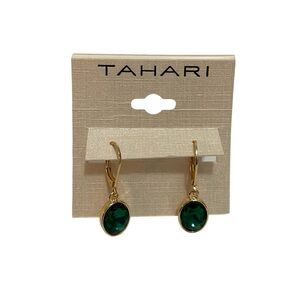 New Tahari Emerald Rhinestones Earrings
